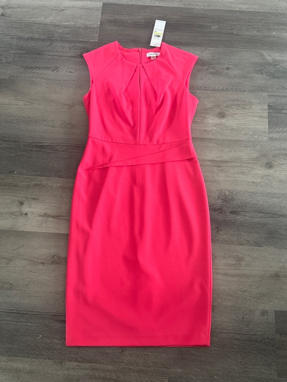Calvin Klein Hot Pink (Raspberry) Sheath Midi Dress NWT Size 4